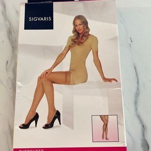 Sigvaris medical compression hose open toe tan